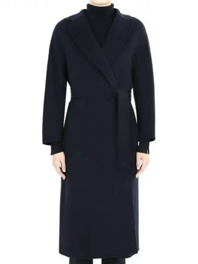 Women's Esturian Virgin Wool Single Coat Dark Blue - MAX MARA - BALAAN 2