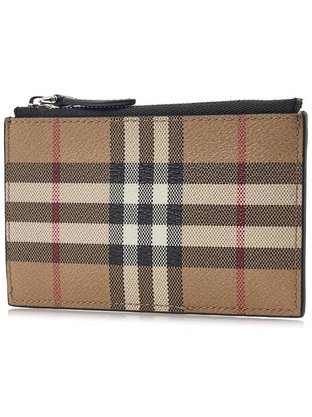 Vintage Check Leather Card Wallet Beige - BURBERRY - BALAAN 3