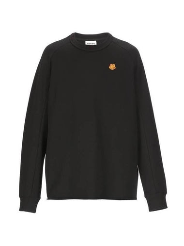 Tiger Patch Cotton Sweatshirt Black - KENZO - BALAAN 1