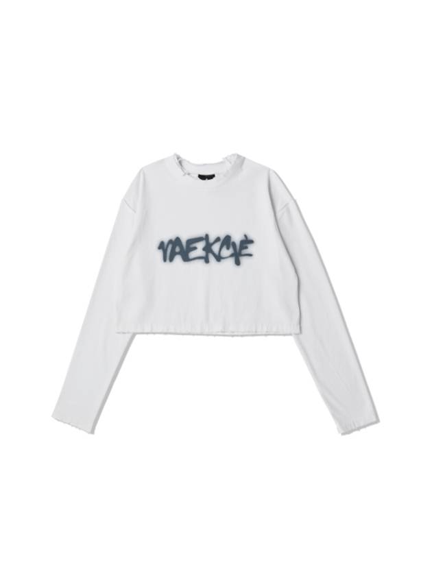 CROP GRAFFITI LONGSLEEVE T SHIRTWHITE - VAEKCIE - BALAAN 2