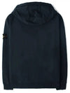 Cotton Fleece Garment Dyed Zip Up Hoodie Navy - STONE ISLAND - BALAAN 3