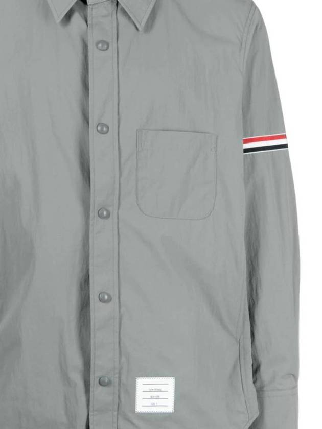 Three Stripes Armband Nylon Long Sleeve Shirt Grey - THOM BROWNE - BALAAN 3