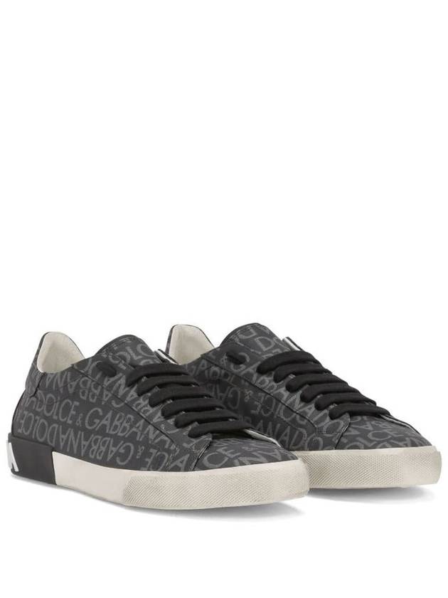 Portofino logo print low-top sneakers gray - DOLCE&GABBANA - BALAAN 3