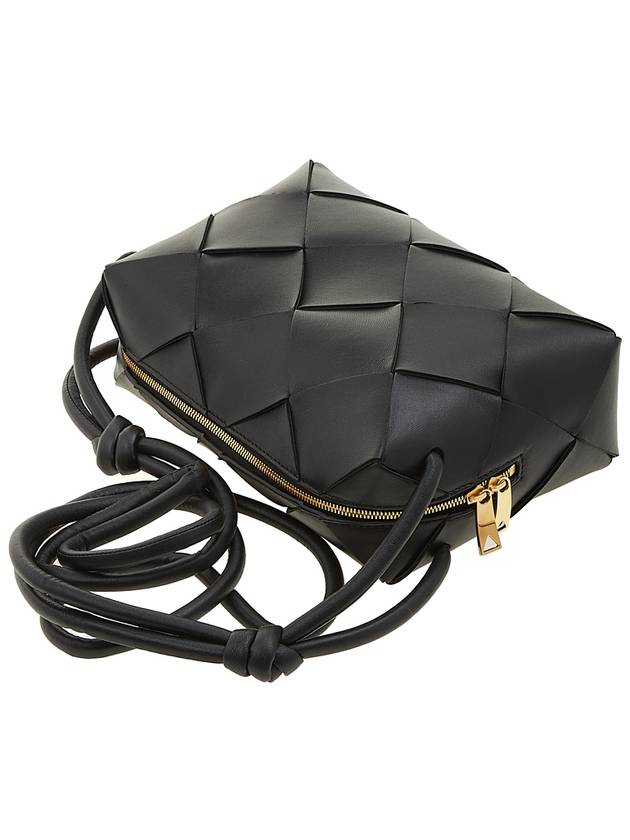 Cassette Intrecciato Small Cross Bag Black - BOTTEGA VENETA - BALAAN 5