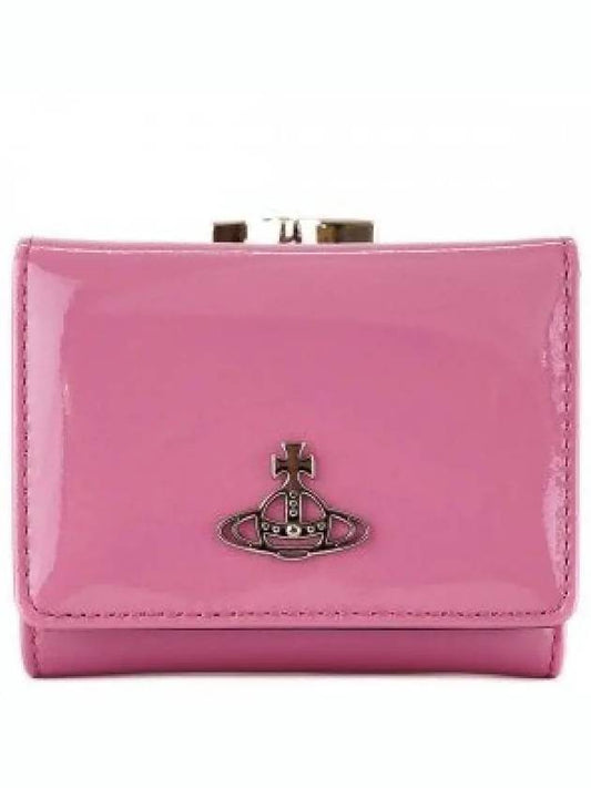 Shiny Patent Small Frame Leather Card Wallet Pink - VIVIENNE WESTWOOD - BALAAN 2
