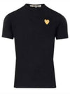 Gold Heart Wappen Short Sleeve T-Shirt Black - COMME DES GARCONS PLAY - BALAAN 2