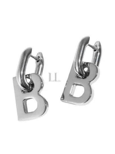 B Chain Brass Earrings Silver - BALENCIAGA - BALAAN 2