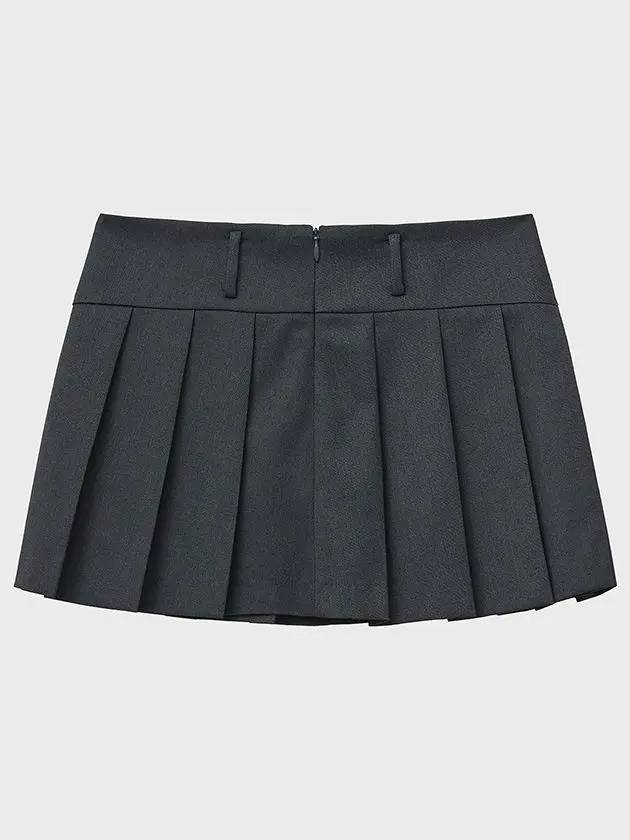 Wool Pleated Mini Skirt Grey - NOIRER FOR WOMEN - BALAAN 4