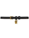 Gold Hardware Skull Buckle Leather Bracelet Black - ALEXANDER MCQUEEN - BALAAN 4