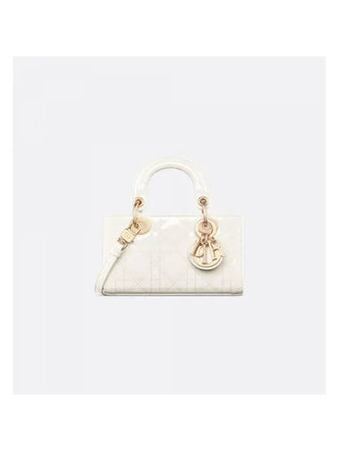 Lady D Joy Micro Cannage Patent Calfskin Tote Bag Latte - DIOR - BALAAN 1