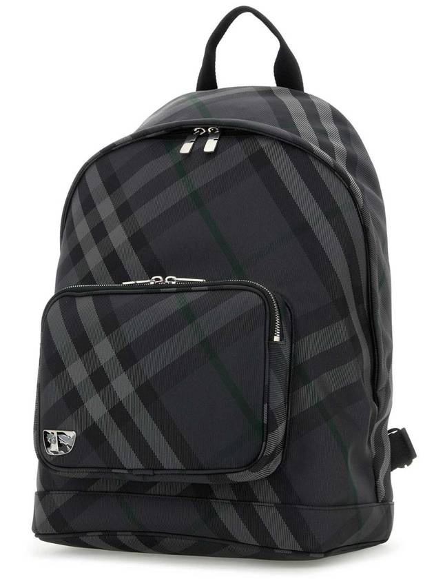 Grid Check Backpack Charcoal - BURBERRY - BALAAN 3