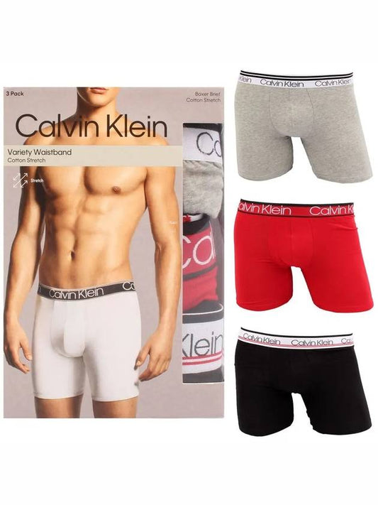 Underwear CK Panties Men's Underwear Long Draw 23130 Gravel 3 Pack - CALVIN KLEIN - BALAAN 1