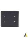 Stitched Leather Bifold Half Wallet Black - MAISON MARGIELA - BALAAN 2