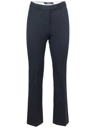 Women's Humanita Cotton Blend Straight Pants Black - S MAX MARA - BALAAN 2