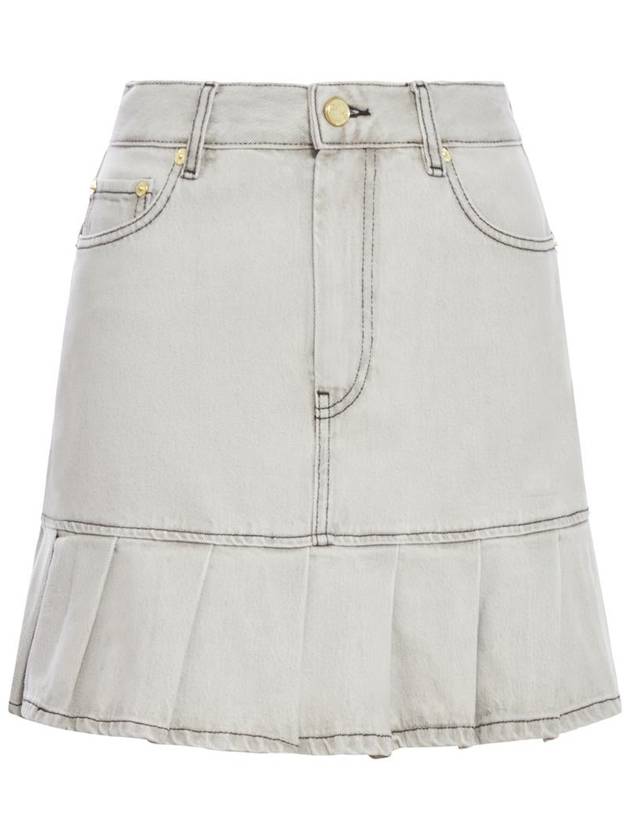 Ganni Denim&Leather Skirt - GANNI - BALAAN 1