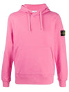 Wappen Patch Cotton Fleece Hoodie Pink - STONE ISLAND - BALAAN 3