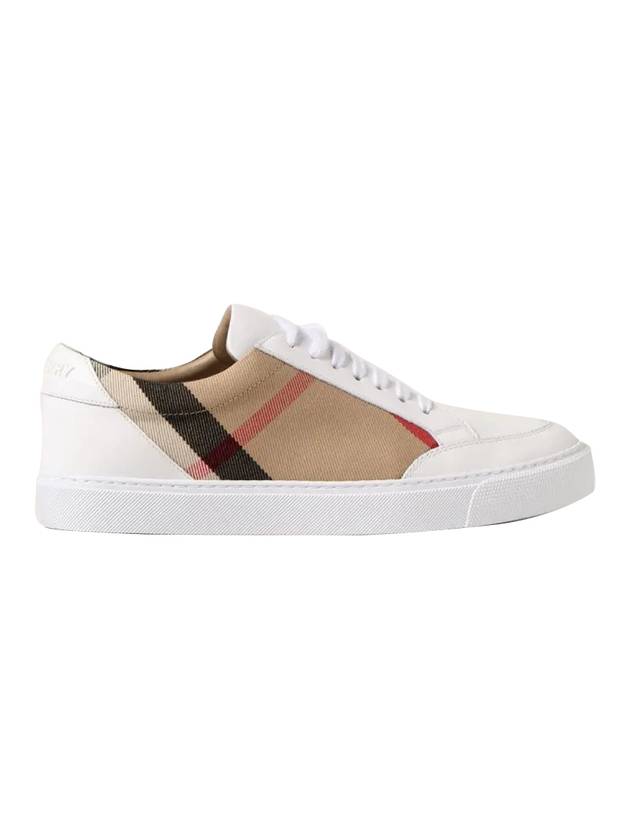 Women's House Check Leather Low Top Sneakers White - BURBERRY - BALAAN 1