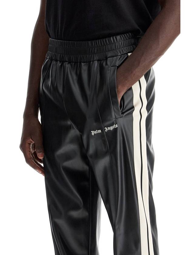 faux leather joggers with side stripes - PALM ANGELS - BALAAN 4