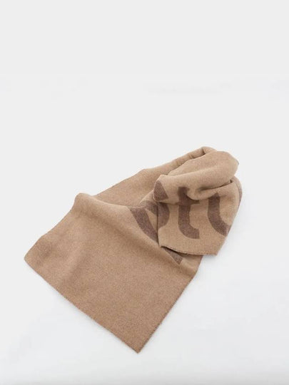 Jacquard Logo Two Tone Wool Muffler Brown - ACNE STUDIOS - BALAAN 2