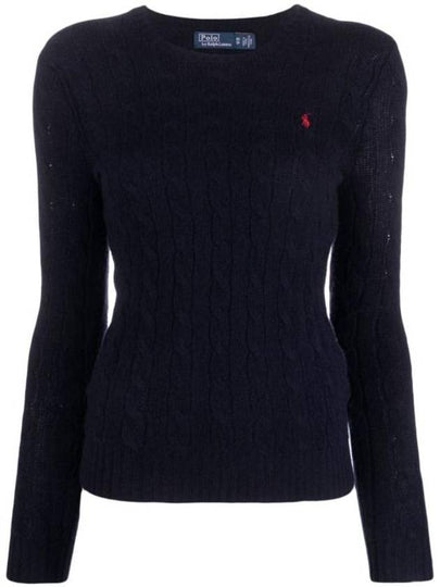 Embroidered Logo Pony Cable Knit Top Navy - POLO RALPH LAUREN - BALAAN 2