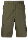 Men's Waffen Logo Cargo Bermuda Shorts Khaki - STONE ISLAND - BALAAN 2