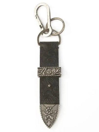 Buffalo leather bayonet key ring black S8HA814P146 - BALMAIN - BALAAN 2