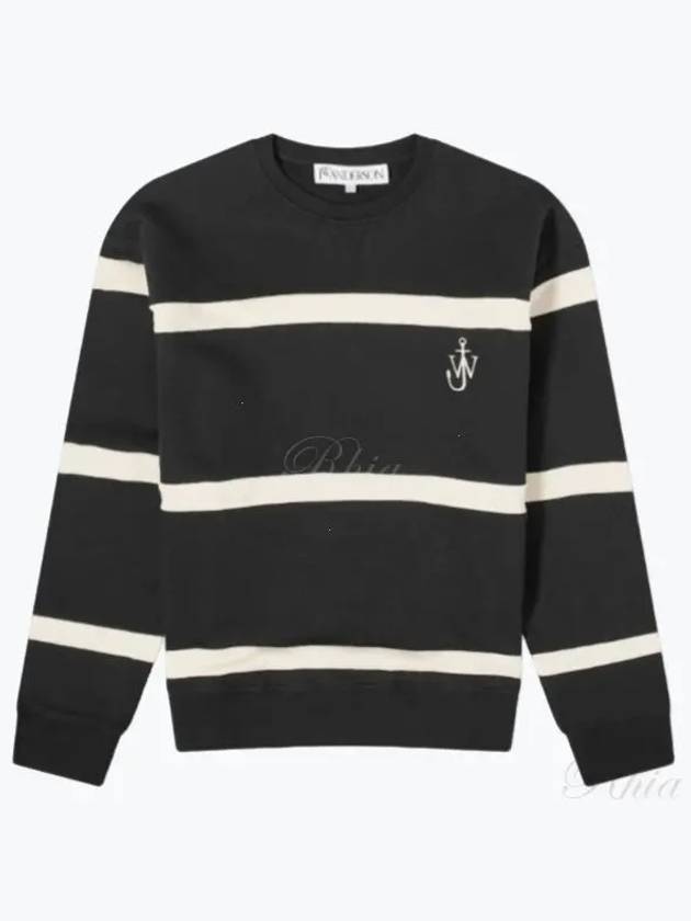 Logo Print Stripe Sweatshirt Black - JW ANDERSON - BALAAN 2