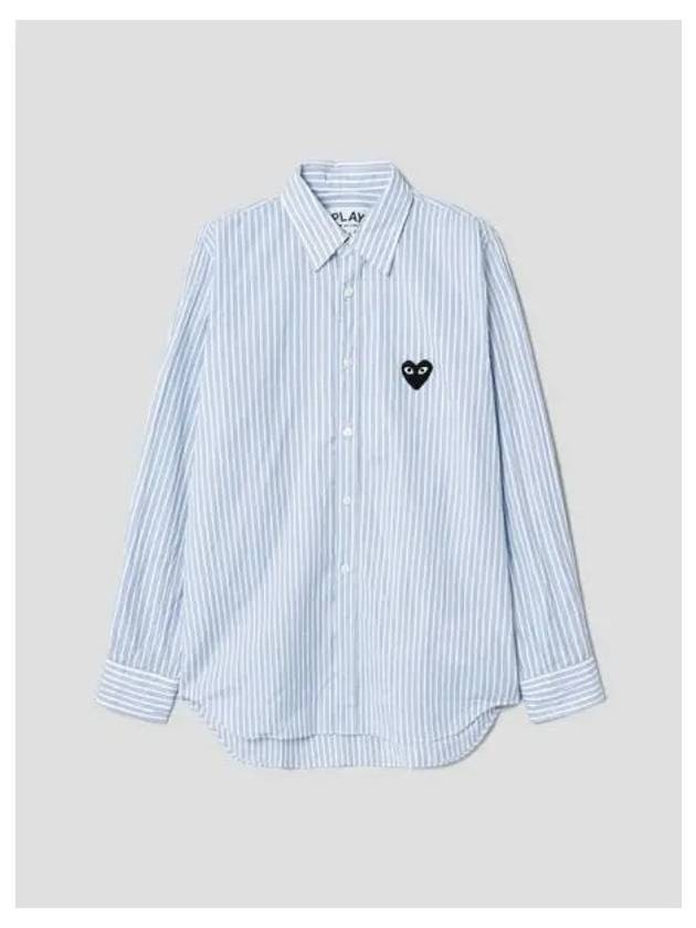 Unisex black heart wappen stripe striped shirt blouse southern multi color domestic product GM0024040882859 - COMME DES GARCONS PLAY - BALAAN 1