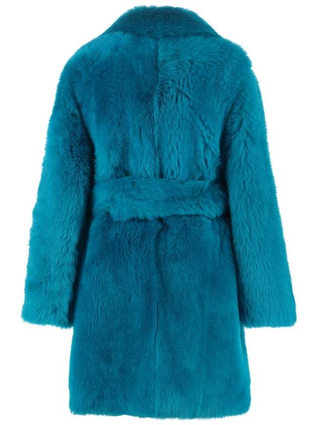 Lambskin Fur Coat Blue - BOTTEGA VENETA - BALAAN 3