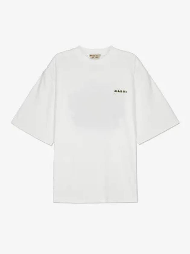 Logo Print Short Sleeve T-Shirt White - MARNI - BALAAN 2