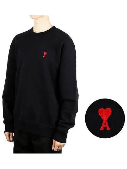 Small Heart Logo Sweatshirt Black - AMI - BALAAN 2