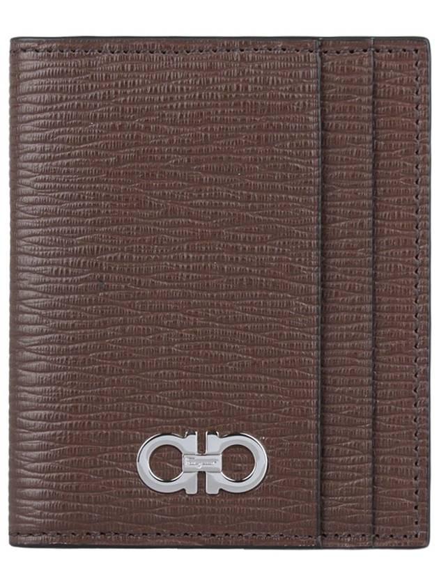 Gancini Card Wallet Brown - SALVATORE FERRAGAMO - BALAAN 2