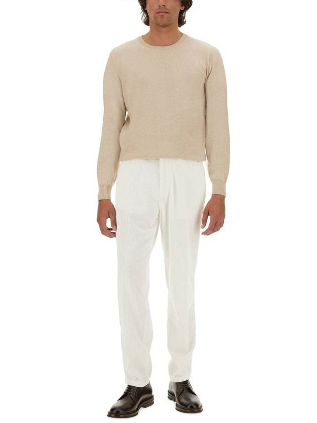 Crew Neck Cashmere Knit Top Beige - BRUNELLO CUCINELLI - BALAAN 3