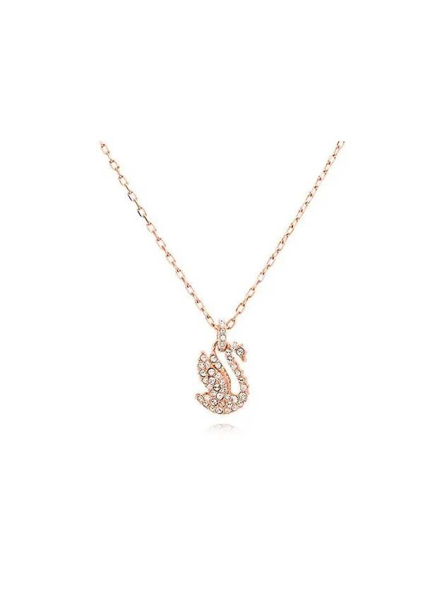 Iconic Swan Small Pendant Necklace Rose Gold - SWAROVSKI - BALAAN 2