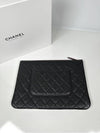 Cambon Classic Medium Pouch Clutch Bag Caviar Silver - CHANEL - BALAAN 5