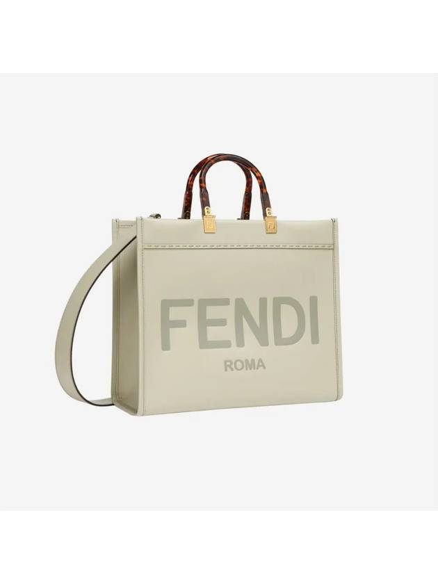 Sunshine Logo Medium Tote Bag Light Green - FENDI - BALAAN 3