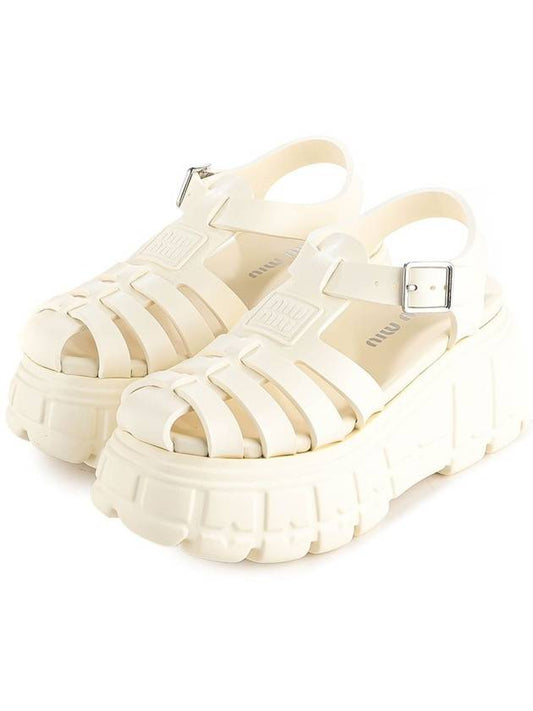 Sandals 5X709D 3LKKF0304 IVORY - MIU MIU - BALAAN 2