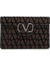 Toile Iconographe V Logo Clutch Bag Brown - VALENTINO - BALAAN 1