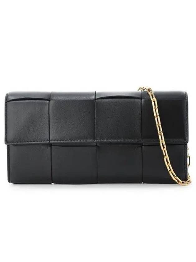 Cassette Chain Long Wallet Black - BOTTEGA VENETA - BALAAN 2