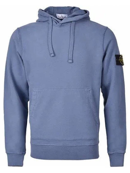 Wappen Patch Cotton Fleece Hoodie Avio Blue - STONE ISLAND - BALAAN 2