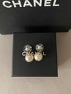 Metal Glass Strass Pearly White Earrings Silver - CHANEL - BALAAN 10