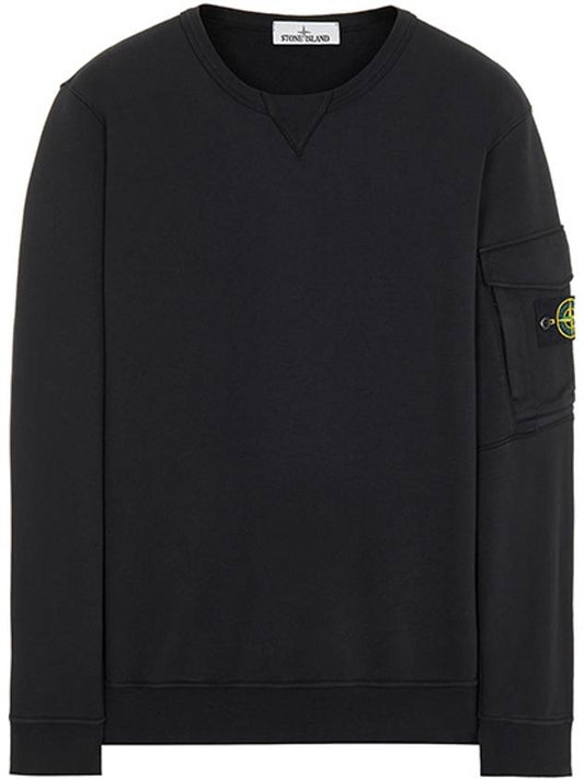 Men's Waffen Patch Zipper Pocket Compass Sweatshirt Black - STONE ISLAND - BALAAN.