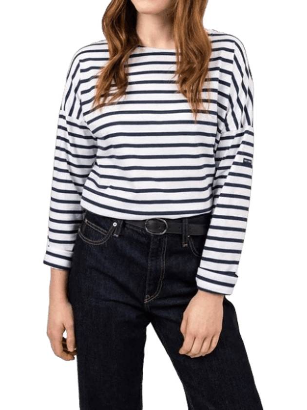 Minquire Drop Oversized Striped Sailor Long Sleeve T-Shirt Marine - SAINT JAMES - BALAAN 1