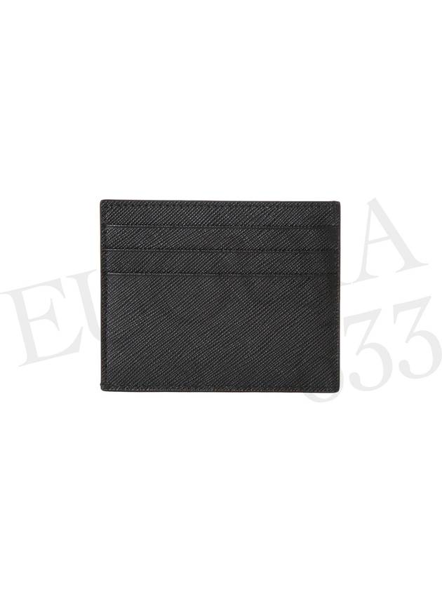 Embossed Triangle Logo Card Wallet Black - PRADA - BALAAN 3