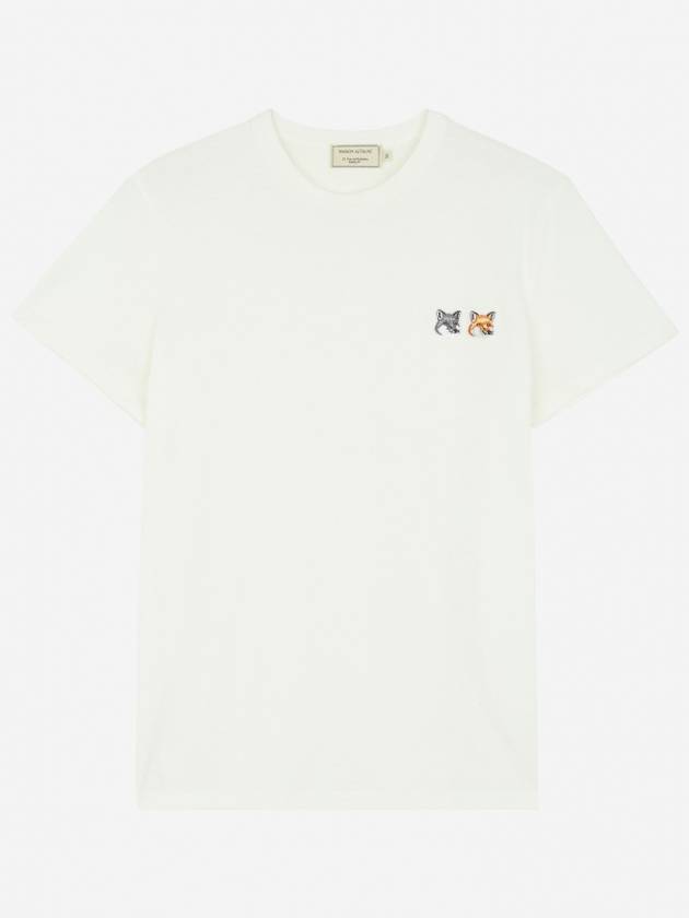 Double Fox Head Patch Classic Short Sleeve T-Shirt Anthracite - MAISON KITSUNE - BALAAN 5