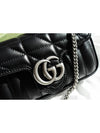 GG Marmont Silver Hardware Super Mini Bag Black - GUCCI - BALAAN 7