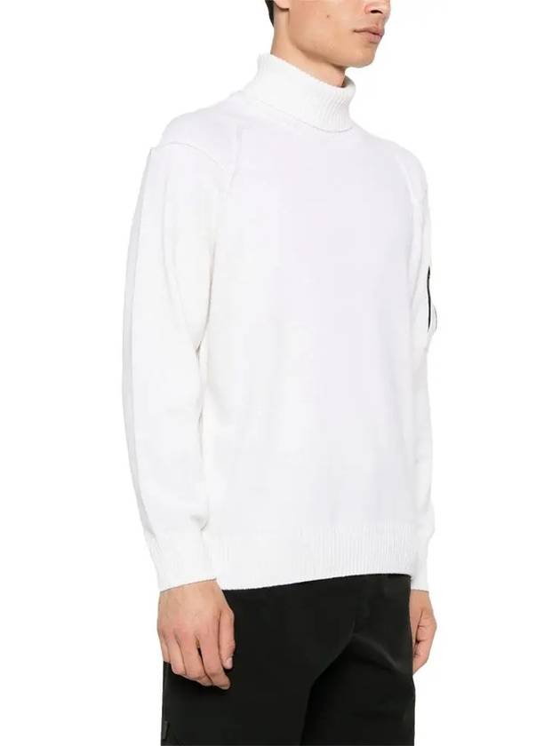 Lambswool GRS Turtle Neck Knit Top White - CP COMPANY - BALAAN 4