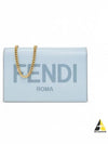 Logo Chain Small Long Wallet Light Blue - FENDI - BALAAN 2