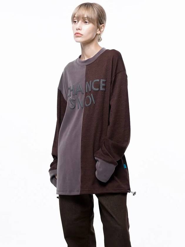 Four Woman Women s M243MT01BR Snowy Reverse Sleeve Crew Neck Sweatshirt Brown - CHANCE'S NOI - BALAAN 2