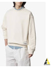 Logo Patch Crew Neck Oversized Sweatshirt Ivory - JIL SANDER - BALAAN 2